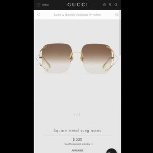 Gucci Square Metal Sunglasses